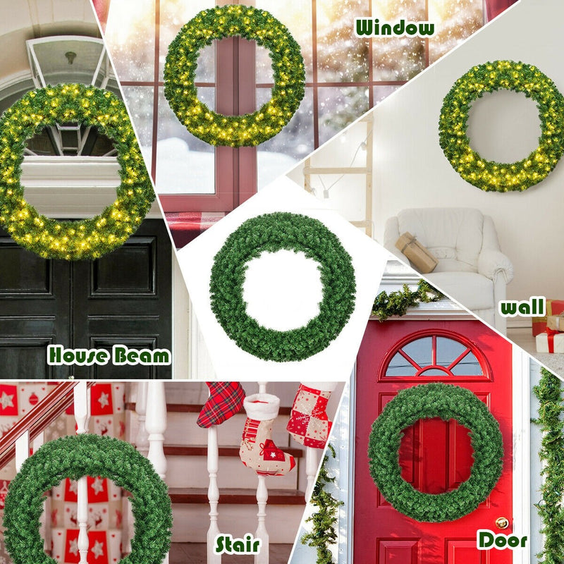 Load image into Gallery viewer, 48" Pre-lit Cordless Artificial Christmas Wreath - GoplusUS