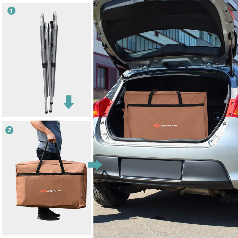 Load image into Gallery viewer, Folding Grill Table with Storage, Aluminum Outdoor Camping Kitchen Table with 26'' Tabletop - GoplusUS