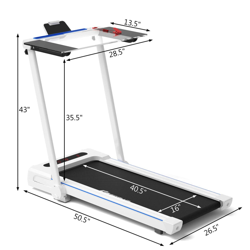 Load image into Gallery viewer, 3-in-1 Treadmill with Large Desk, 2.25HP Superfit Folding Electric Treadmills - GoplusUS
