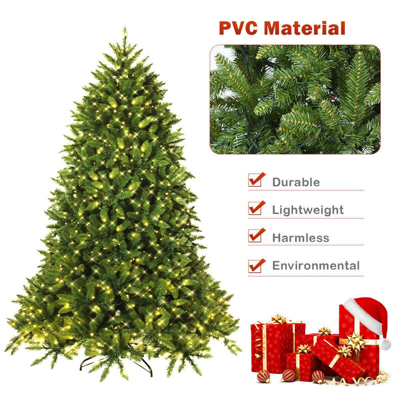 Load image into Gallery viewer, 6ft Prelit Christmas Tree, Premium Hinged Artificial Fir Tree - GoplusUS