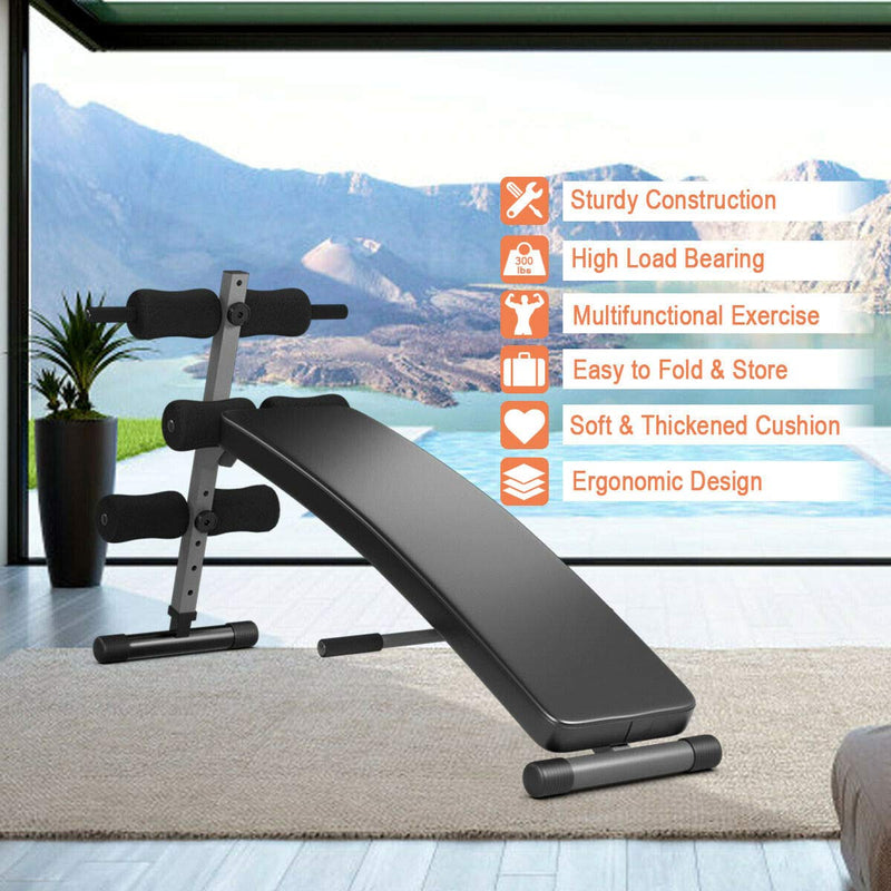 Load image into Gallery viewer, Adjustable Bench Sit up Bench Slant Board Decline Ab Bench Crunch Board - GoplusUS