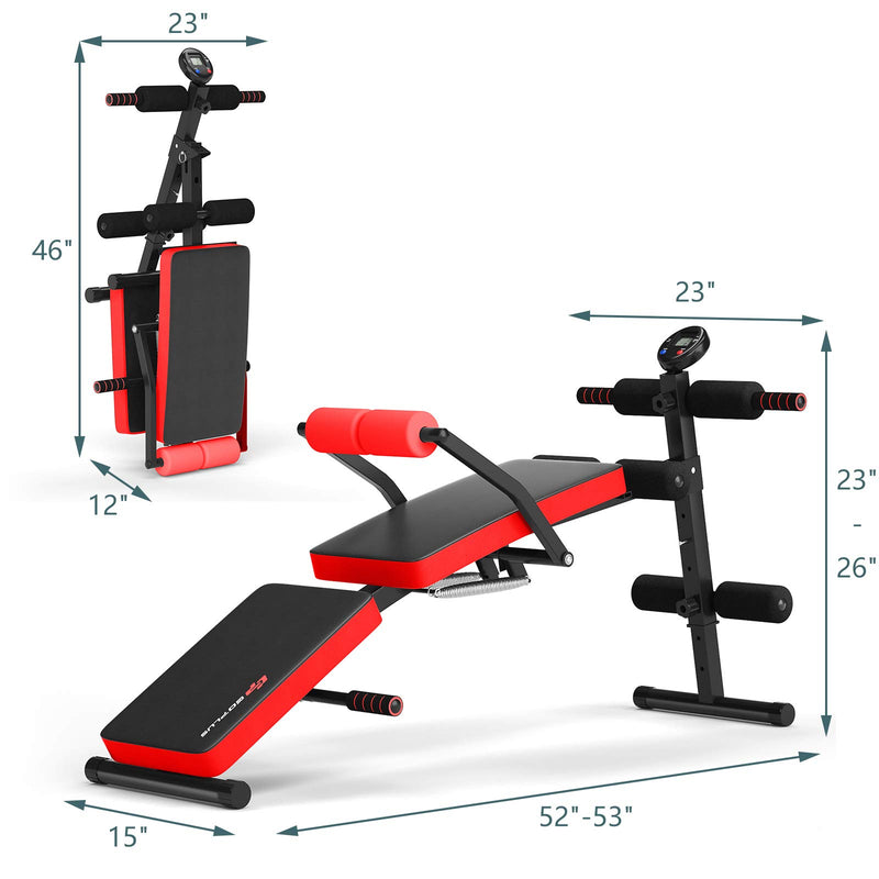 Load image into Gallery viewer, 6 in 1 Adjustable Sit Up Bench, Foldable Utility Weight Bench - GoplusUS