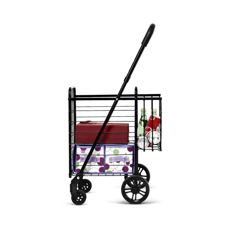 Load image into Gallery viewer, Folding Shopping Utility Cart, Double Basket and 360 Swivel Wheels - GoplusUS