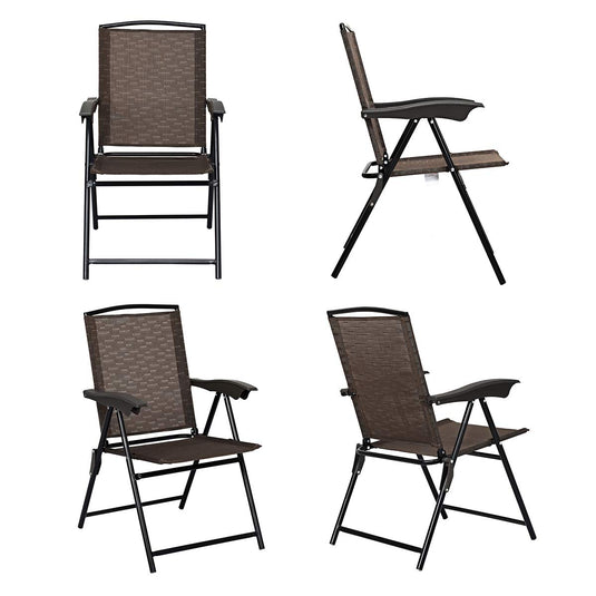 Sets of 4 Folding Sling Chairs Portable Chairs