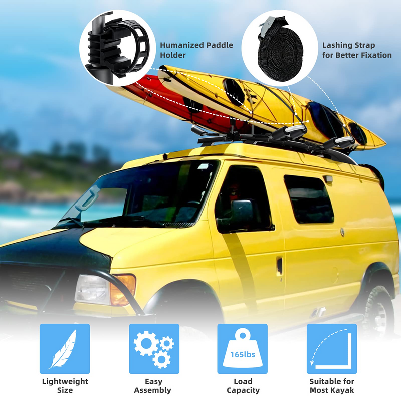 Load image into Gallery viewer, Goplus 2 Pair J-Bar Kayak Roof Rack, Universal Folding Rack Carrier for Canoe, SUP - GoplusUS