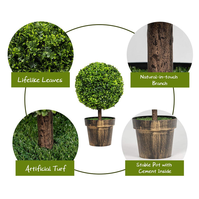 Load image into Gallery viewer, 22" Artificial Ball Shaped Tree, Boxwood Tabletop Plant - GoplusUS
