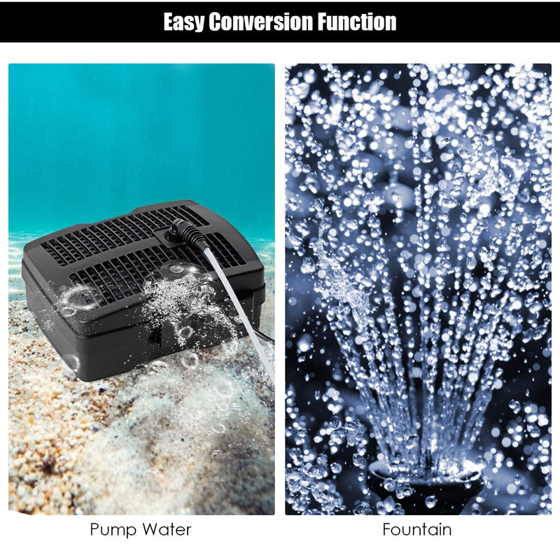 Load image into Gallery viewer, 4 in 1 Pond Filter Pump, 660 GPH Fountain Pump w/ 9-Watt Sterilizer and Fountain Jet - GoplusUS