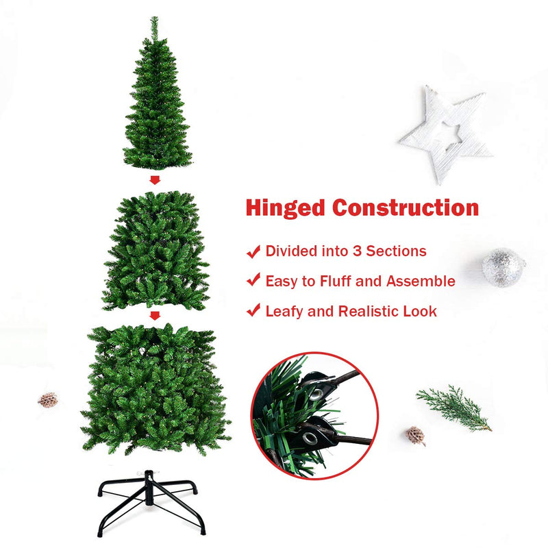 Load image into Gallery viewer, Prelit Pencil Christmas Tree, Premium Hinged Fir Tree
