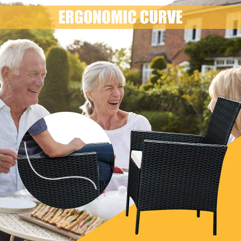 Load image into Gallery viewer, Rattan Sofa Furniture Set Outdoor Garden Patio 4-Piece Cushioned Seat Wicker (Black)