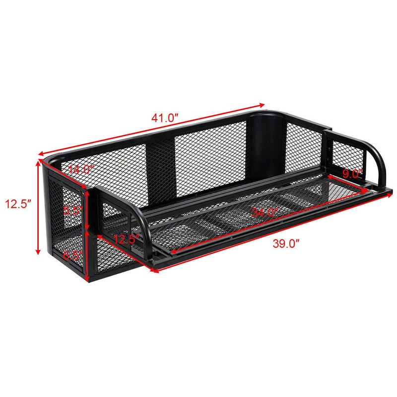 Load image into Gallery viewer, Goplus ATV/UTV Rear Drop Basket, Universal Cargo Basket w/Steel Mesh Surface (Black) - GoplusUS