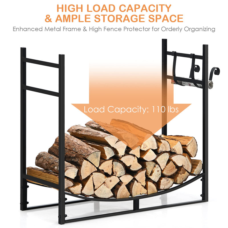 Load image into Gallery viewer, Firewood Rack, 33' Heavy Duty Metal Wood Log Holder - GoplusUS