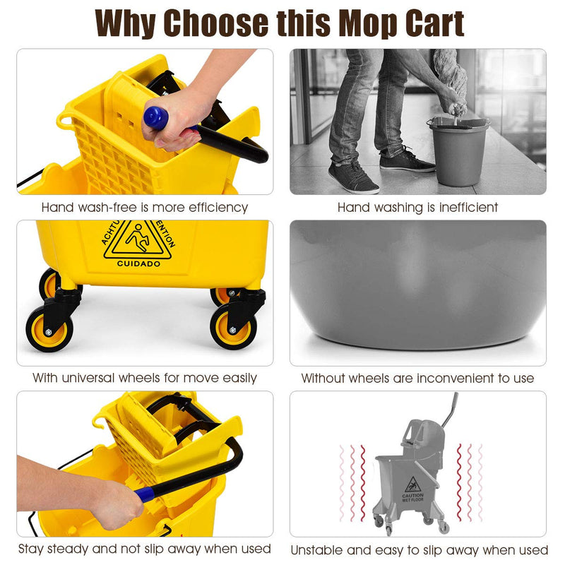 Load image into Gallery viewer, Commercial Mop Bucket with Wringer, Household Portable Mop Bucket - GoplusUS