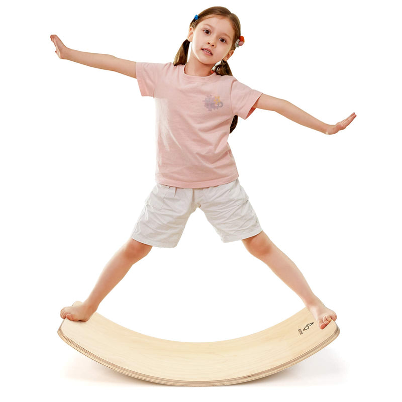 Load image into Gallery viewer, Wooden Balance Board Curvy Wobble Board