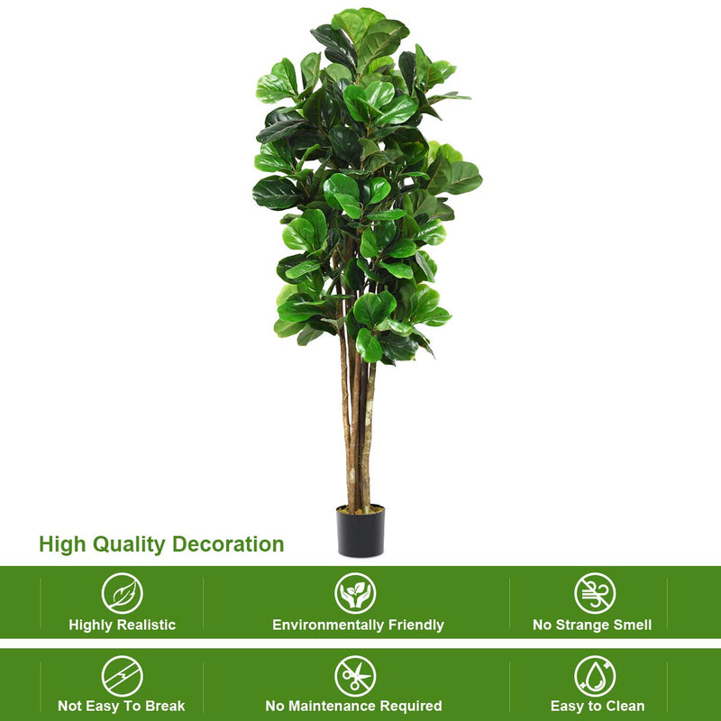 Load image into Gallery viewer, Goplus Fake Fiddle Leaf Fig Tree Artificial Greenery Plants - GoplusUS