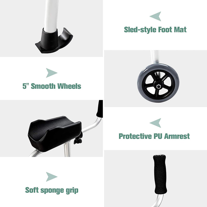 Load image into Gallery viewer, Foldable Standard Walker, Lightweight Aluminum Alloy Rehabilitation Auxiliary Walker - GoplusUS