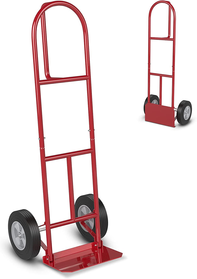 Load image into Gallery viewer, Goplus P-Handle Hand Truck, High Back Sack Barrow with 10" Wheels, Built-in Double Bearings and Foldable Load Plate