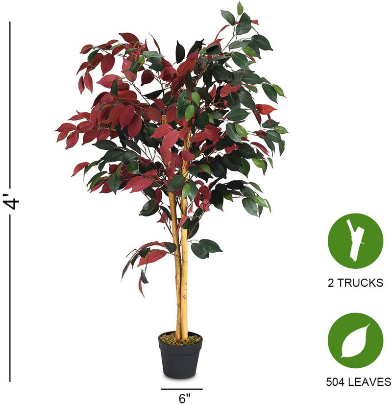 Load image into Gallery viewer, 4FT Fake Tree Artificial Greenery Plants in Nursery Pot Decorative Trees - GoplusUS