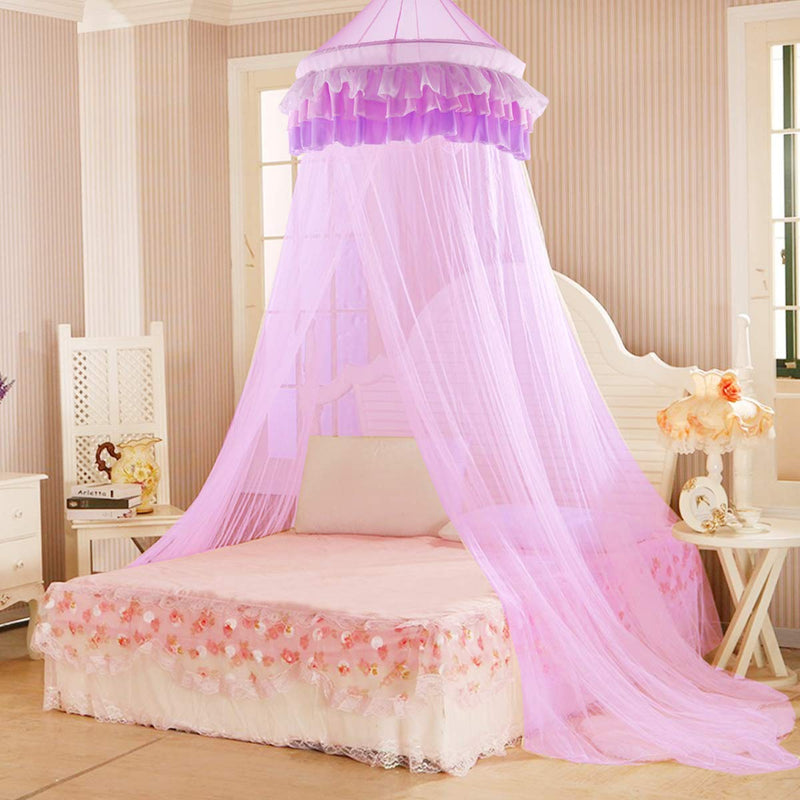 Load image into Gallery viewer, Princess Bed Canopy Netting Dome with Elegant Ruffle Lace