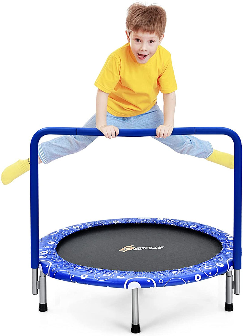 Load image into Gallery viewer, 36Inch Kids Trampoline, Foldable Mini Rebounder with Full Covered Handle and Safety Pad - GoplusUS