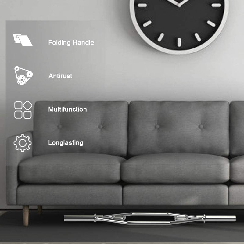 Load image into Gallery viewer, Folding Trap Bar 56" Chrome Finish Hex Weight Lifting Bar Deadlift Bar with Two-Handle - GoplusUS