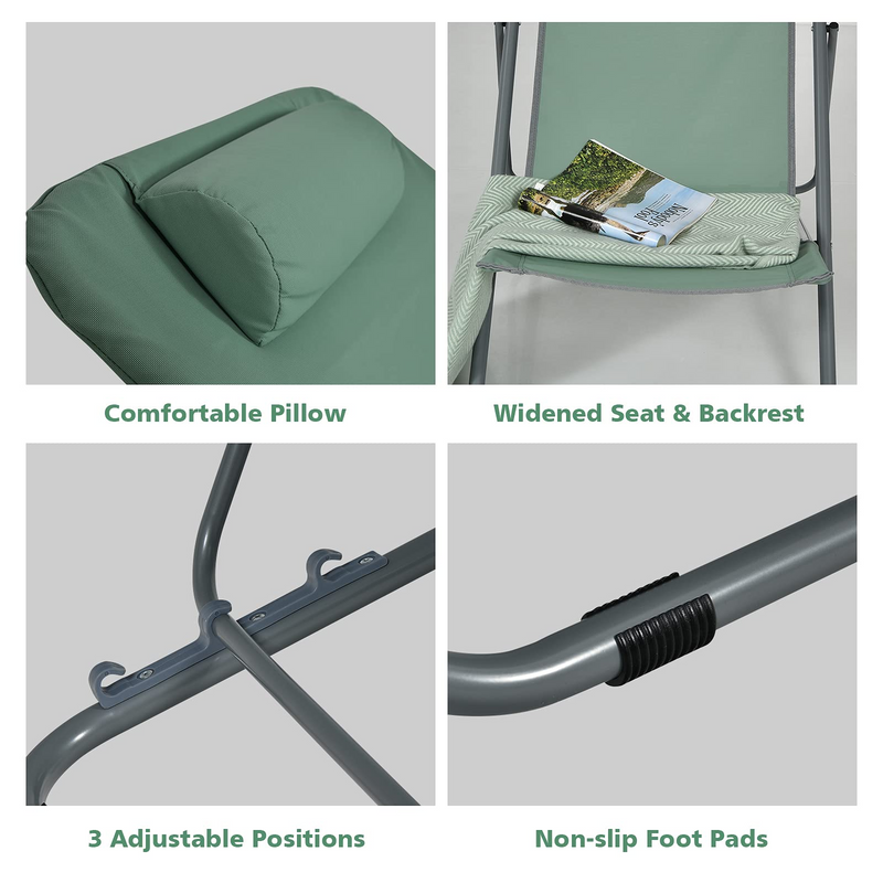 Load image into Gallery viewer, Goplus Beach Sling Chair for Adults, 2 Pcs Portable Folding Camping Chair - GoplusUS