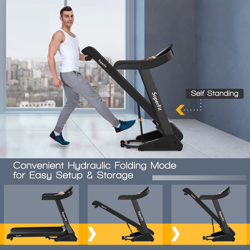 Load image into Gallery viewer, Goplus 3.75HP Folding Treadmill with Incline, Electric Superfit Treadmill w/App Control, 12 Preset & 3 Custom Programs - GoplusUS