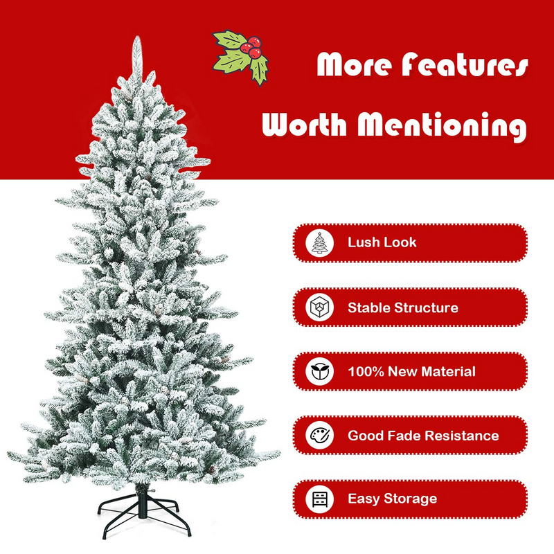 Load image into Gallery viewer, Goplus 7ft Snow Flocked Artificial Christmas Tree - GoplusUS