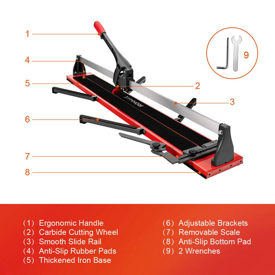 Goplus 48-Inch Manual Tile Cutter, Professional Porcelain Ceramic Floor Tile Cutter - GoplusUS