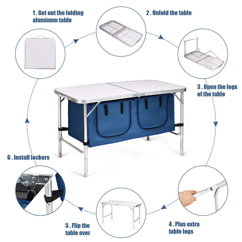 Load image into Gallery viewer, Folding Camping Table with Storage - GoplusUS
