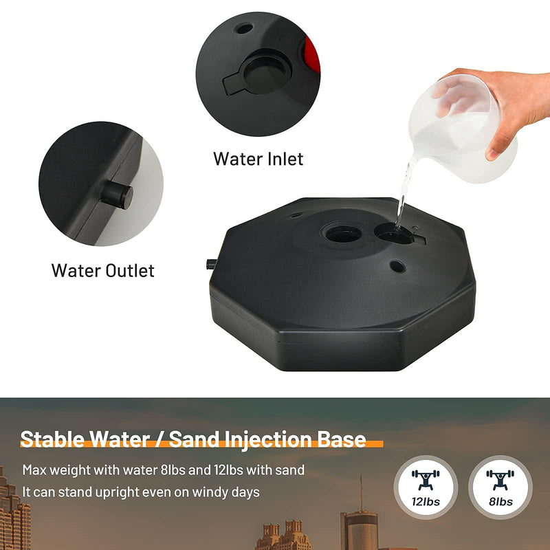 Load image into Gallery viewer, Goplus 2 Pack Delineator Post Cone, Traffic Cones Safety Barrier with Octagonal Fillable Base & 5FT Link Chains (2PCS, White+Red) - GoplusUS