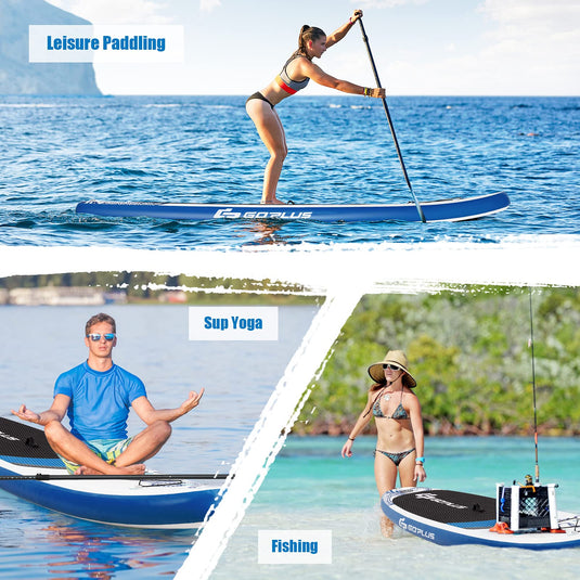 10.5/11FT Inflatable Stand Up Paddle Board, 6.5" Thick SUP with Carry Bag - GoplusUS