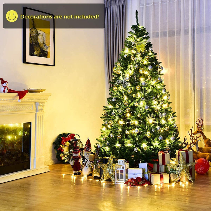 Load image into Gallery viewer, Artificial Douglas Christmas Tree, 7.5 Unlit Hinged Pine Tree with 2254 Branch Tips and Solid Metal Stand - GoplusUS