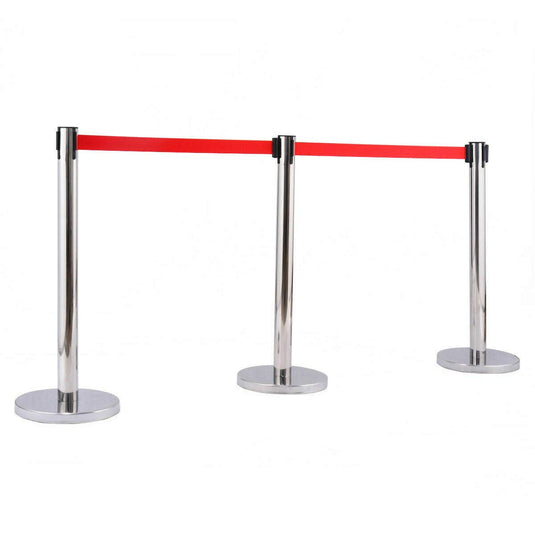 6Pcs Stanchion Post Crowd Control Barrier Stainless Steel Stanchions - GoplusUS
