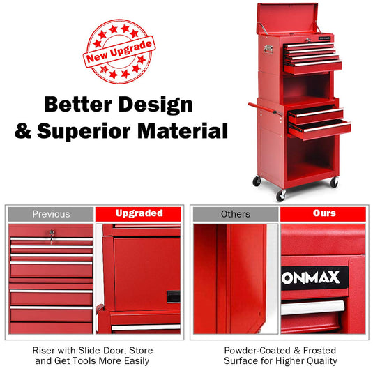 6-Drawer Rolling Tool Chest w/Riser - GoplusUS