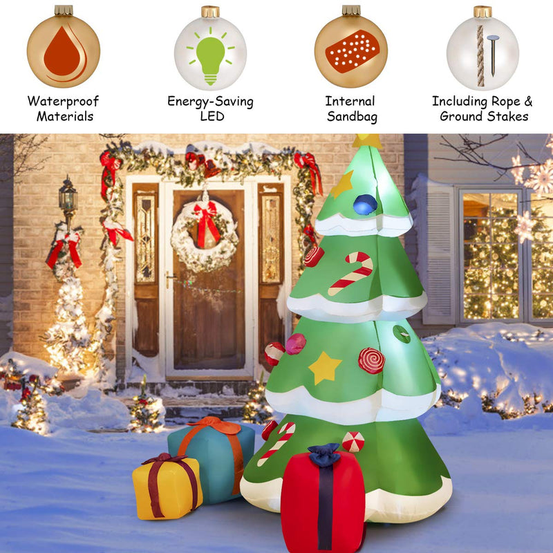 Load image into Gallery viewer, 6ft Inflatable Christmas Tree Blow Up Xmas Decoration with 3 Gift Boxes - GoplusUS