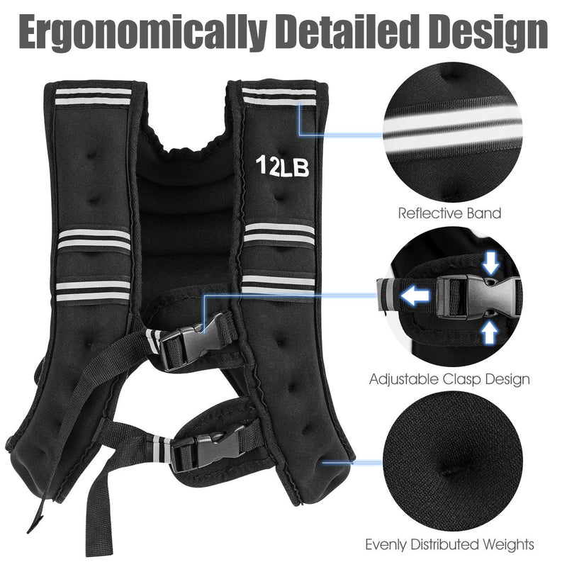 Load image into Gallery viewer, Adjustable Weighted Vest, 12lb/20lbWeight Vest Workout Equipment - GoplusUS