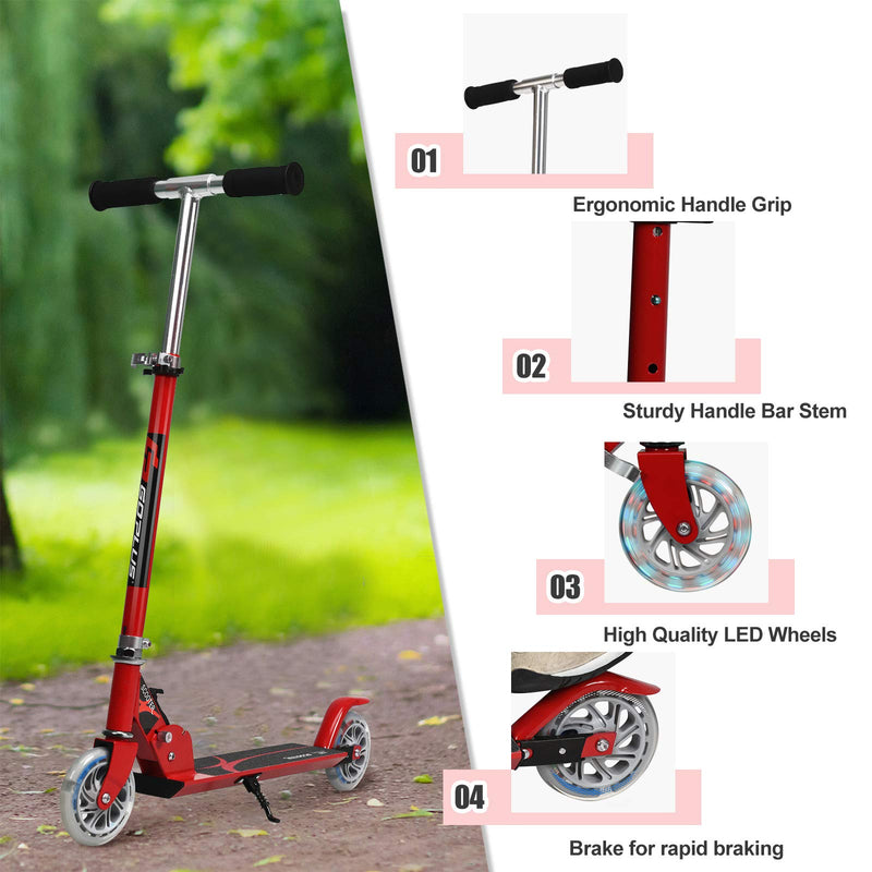 Load image into Gallery viewer, Folding Kick Scooter for Kids, 2 Flash Wheels Deluxe Aluminum - GoplusUS