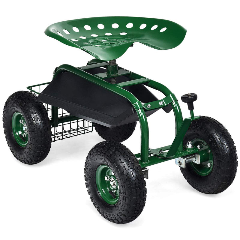 Load image into Gallery viewer, Garden Cart Gardening Workseat w/Wheels, Patio Wagon Scooter for Planting - GoplusUS