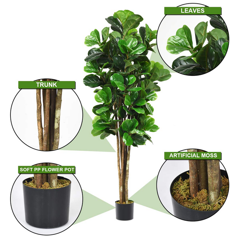 Load image into Gallery viewer, Goplus Fake Fiddle Leaf Fig Tree Artificial Greenery Plants - GoplusUS