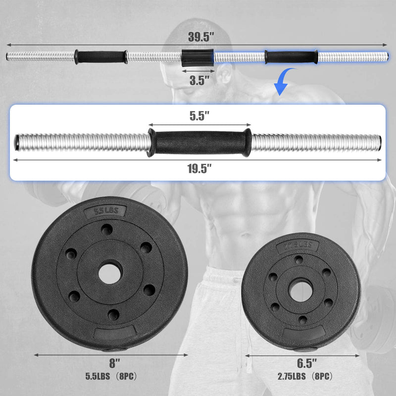 Load image into Gallery viewer, Adjustable Dumbbell Barbell Weight Pair 66 lbs - GoplusUS