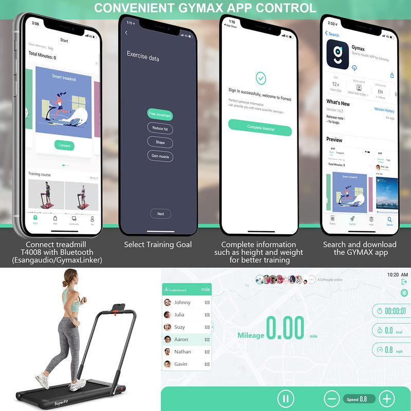 Load image into Gallery viewer, 2 in 1 Folding Treadmill, 2.25HP Under Desk Electric Superfit Treadmill - GoplusUS