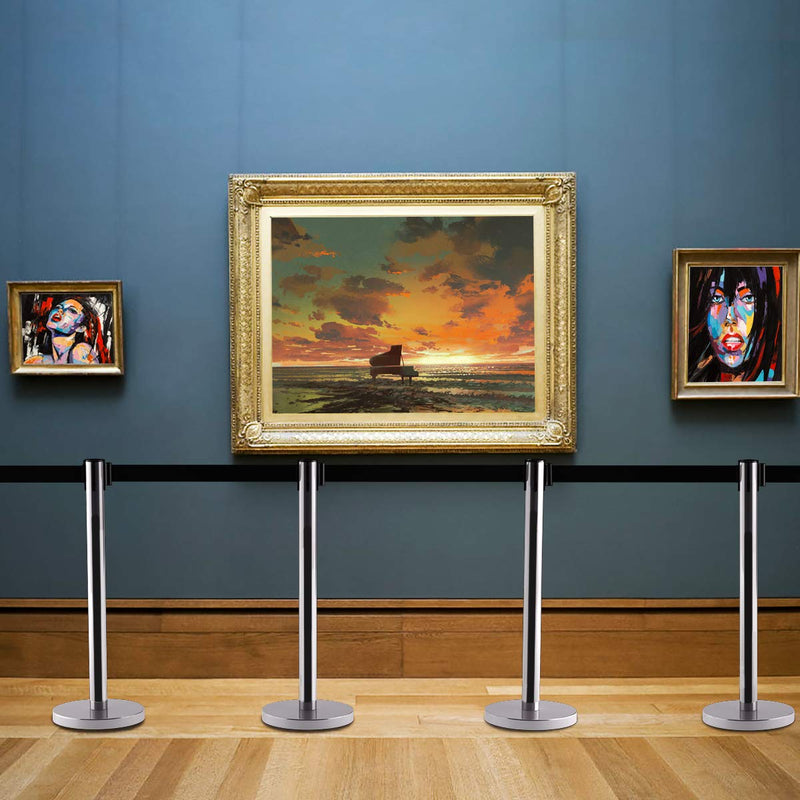Load image into Gallery viewer, 6Pcs Stanchion Post Crowd Control Barrier Stainless Steel Stanchions - GoplusUS
