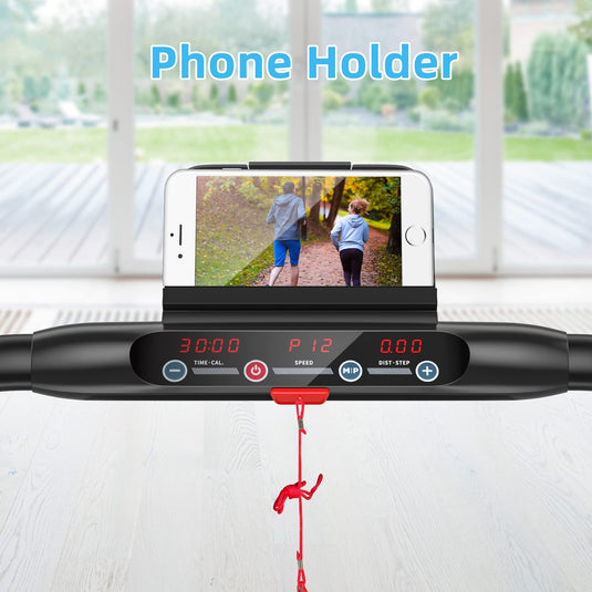 Ultra-Thin Electric Folding Treadmill, Installation-Free Design - Goplus