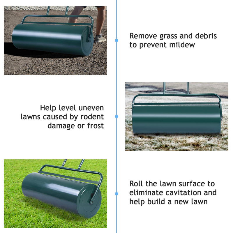 Load image into Gallery viewer, Lawn Roller Tow Behind Water Filled Push for Garden, Green - GoplusUS
