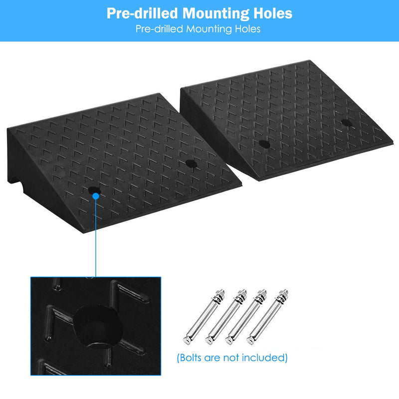 Load image into Gallery viewer, 2PCS Rubber Car Curb Ramps, 6" Rise Portable Lightweight Threshold Ramp Set - GoplusUS