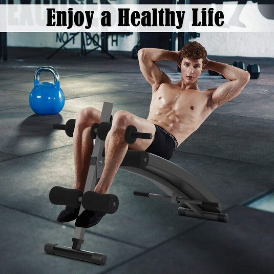 Adjustable Bench Sit up Bench Slant Board Decline Ab Bench Crunch Board - GoplusUS