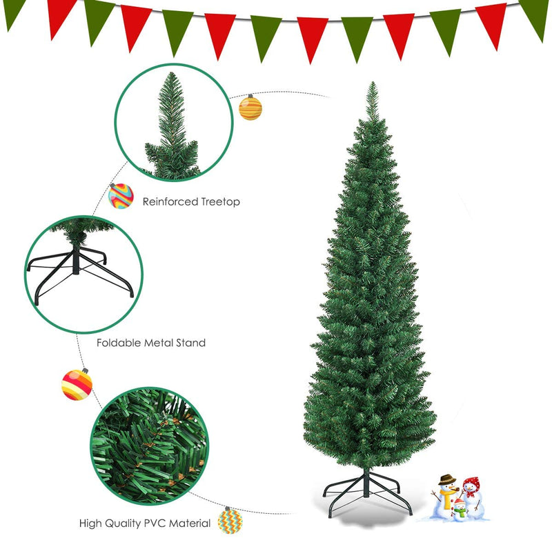 Load image into Gallery viewer, Pencil Christmas Tree, Artificial Slim Skinny Tree - GoplusUS