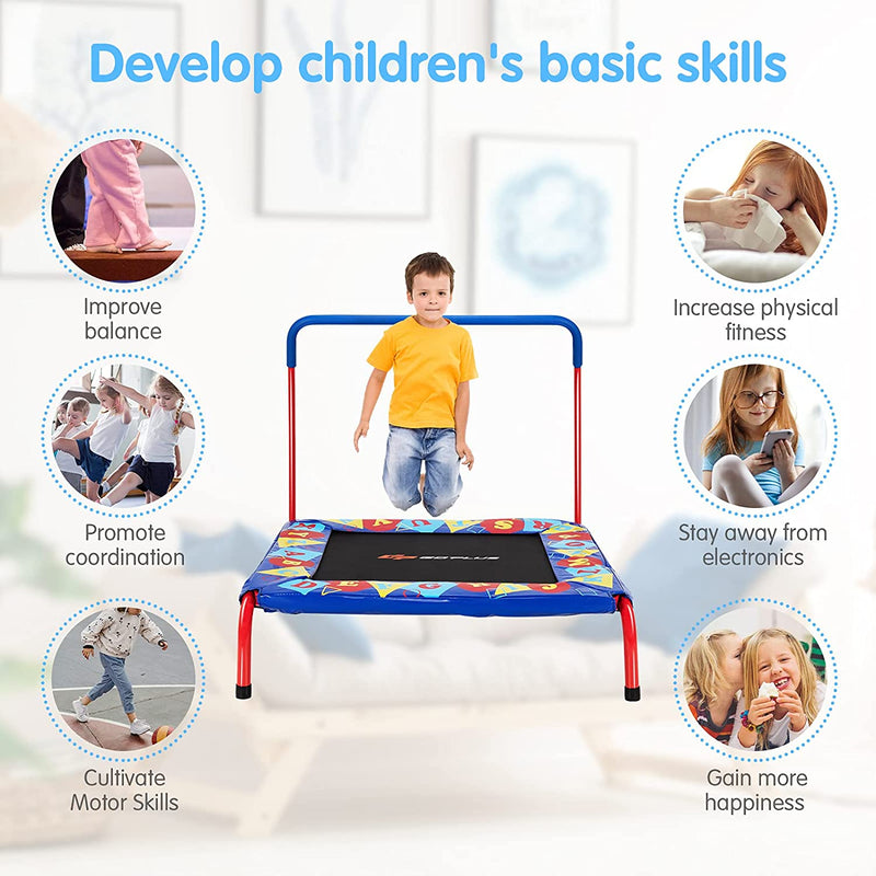 Load image into Gallery viewer, 36" Square Toddler Trampoline, 330LBS Load Mini Kids Trampoline - GoplusUS