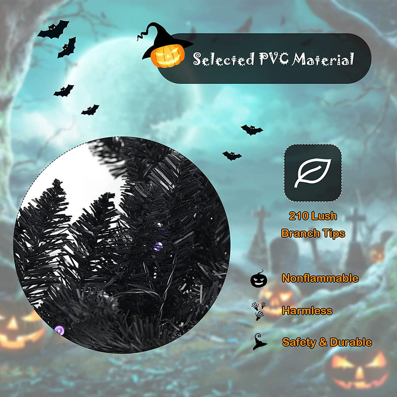 Load image into Gallery viewer, 9FT Black Halloween Garland with Lights - GoplusUS