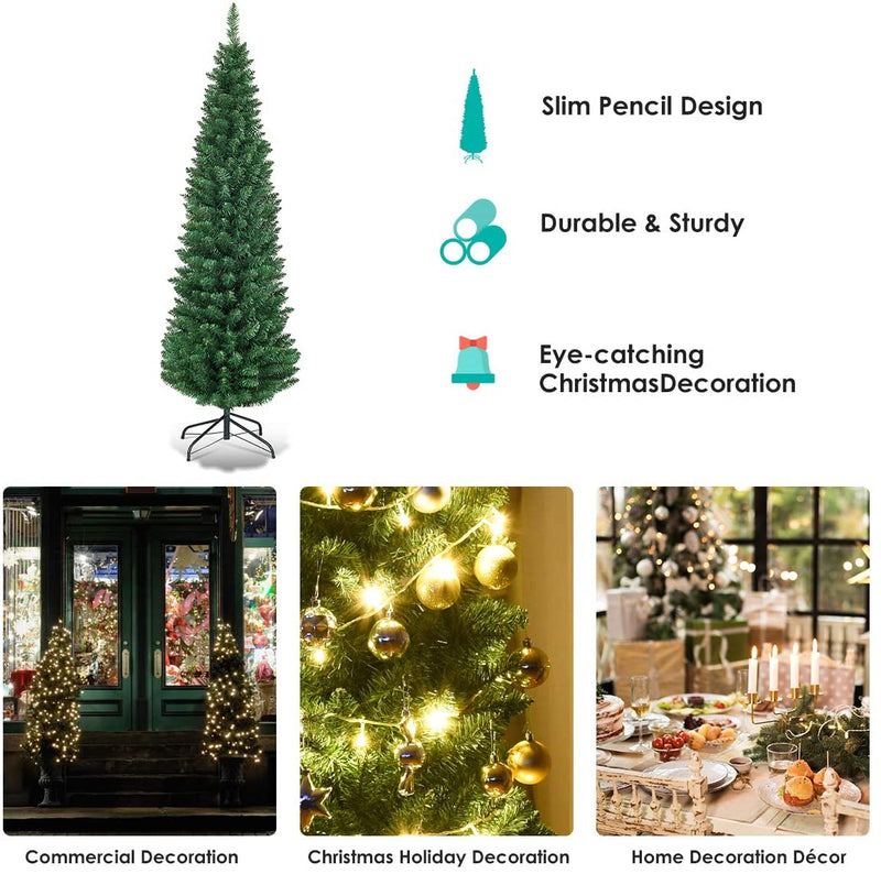 Load image into Gallery viewer, Pencil Christmas Tree, Artificial Slim Skinny Tree - GoplusUS